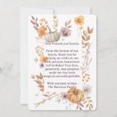 Autumn Thank You Card, Fall Pumpkin Thank You Note サンキューカード (裏面)