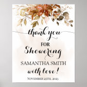 Autumn Thank you for Showering Bride Shower Fall ポスター (正面)