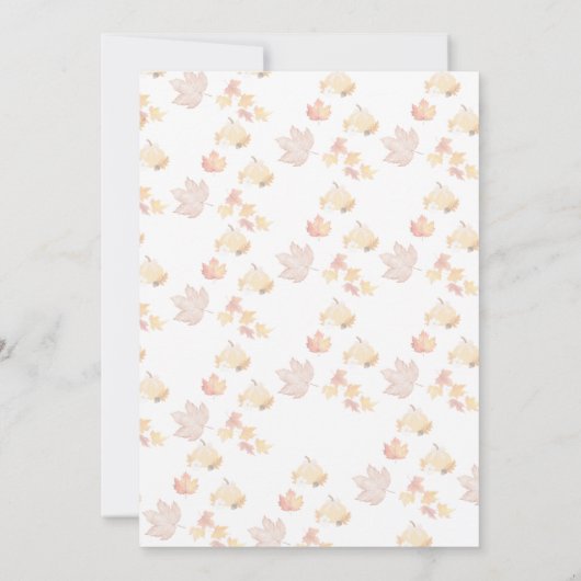 Autumn Thanksgiving Dinner Party Art 招待状 (裏面)