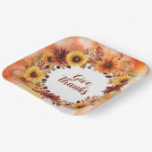 Autumn themed thanksgiving with flowers pumpkins ペーパープレート (傾斜あり)