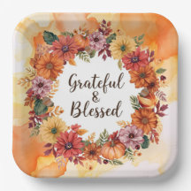 Autumn themed thanksgiving with flowers  pumpkins