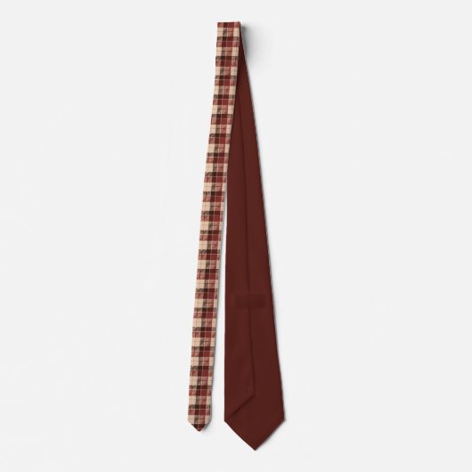 Autumn Tie in Brown and Red Plaid ネクタイ (裏面)