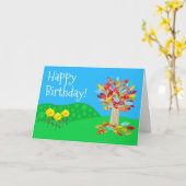 Autumn tree 60 birthday card new by Jo Images カード (黄色い花)