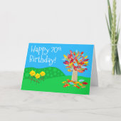 Autumn tree 70th birthday card by Jo Images カード (正面)