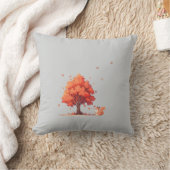 Autumn Tree and Squirrel  クッション (ブランケット)