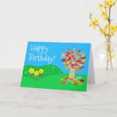 Autumn tree birthday card new by Jo Images カード (黄色い花)
