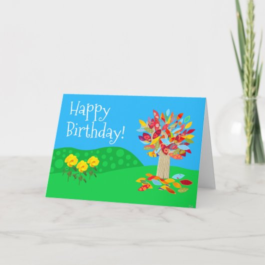 Autumn tree birthday card new by Jo Images カード (正面)