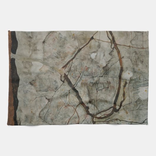 Autumn Tree in Movement by Egon Schiele キッチンタオル (横)