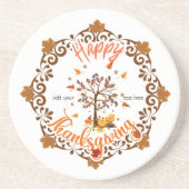 Autumn Tree Mandala Fall Foliage & Thanksgiving コースター (正面)