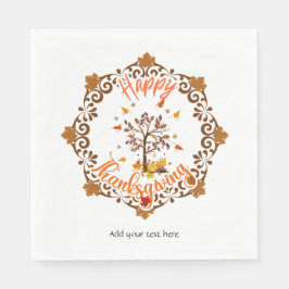 Autumn Tree Mandala Fall Foliage & Thanksgiving スタンダードランチョンナプキン