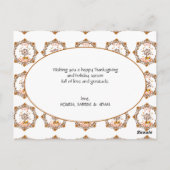 Autumn Tree Mandala Fall Foliage & Thanksgiving ポストカード (裏面)