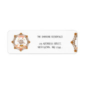 Autumn Tree Mandala Fall Foliage & Thanksgiving ラベル (正面)