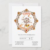 Autumn Tree Mandala Fall Foliage & Thanksgiving 招待状 (正面)
