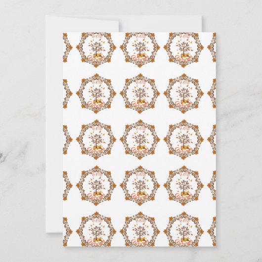 Autumn Tree Mandala Fall Foliage & Thanksgiving 招待状 (裏面)