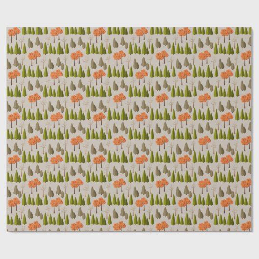 Autumn Tree Pattern Wrapping Paper ラッピングペーパー (フラット)