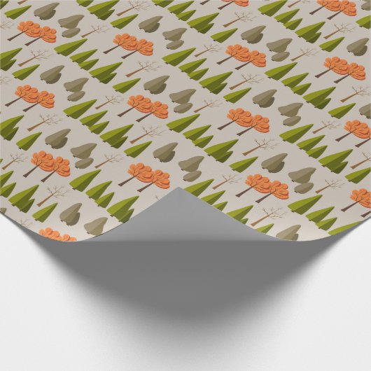 Autumn Tree Pattern Wrapping Paper ラッピングペーパー (角)