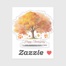 autumn trees happy thanksgiving  sticker シール