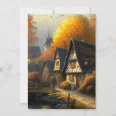 Autumn Tudor Style Home Waterside Path Hello Flat カード (正面)