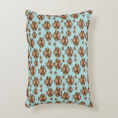 Autumn Turkey Pattern Pillow – Festive Thanksgivin アクセントクッション (正面(垂直))