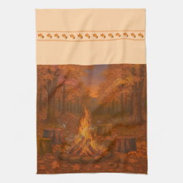 Autumn Twilight Bonfire Kitchen Towels キッチンタオル