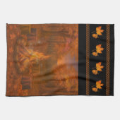 Autumn Twilight Bonfire Wide Border Kitchen Towels キッチンタオル (横)