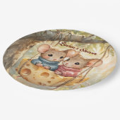 Autumn Twin Baby Shower Plates ペーパープレート (アングル)