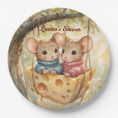Autumn Twin Baby Shower Plates ペーパープレート (正面)