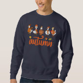 Autumn Typography Ducks Graphic Cozy Fall スウェットシャツ (正面)
