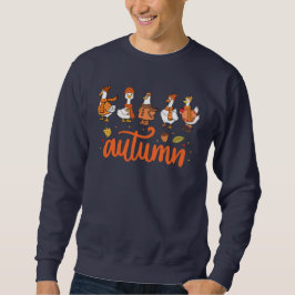 Autumn Typography Ducks Graphic Cozy Fall スウェットシャツ