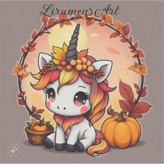 Autumn Unicorn  シール (正面)