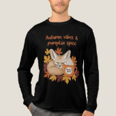 Autumn Vibes and Pumpkin Spice – Cozy Fox Fall Des トライブレンドＴシャツ (正面)