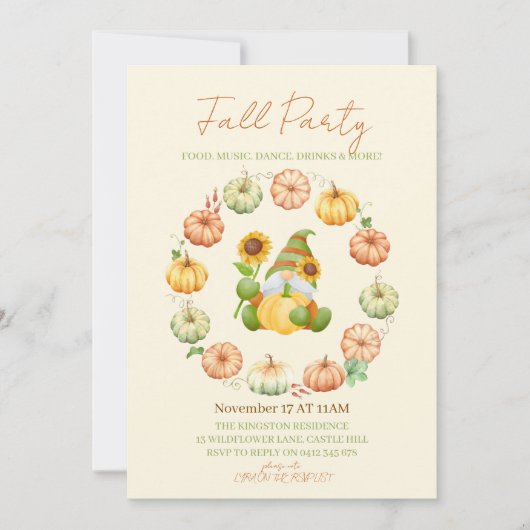 Autumn Vibes Fall party  招待状 (正面)