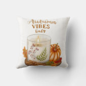 Autumn Vibes Only Candle & Pumpkin Decorative Thro クッション (裏面)