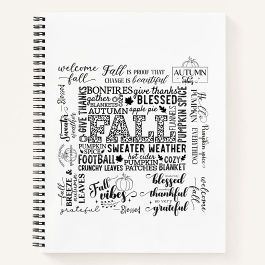 Autumn Vibes Spiral Notebook & Sketchbook ノートブック (正面)