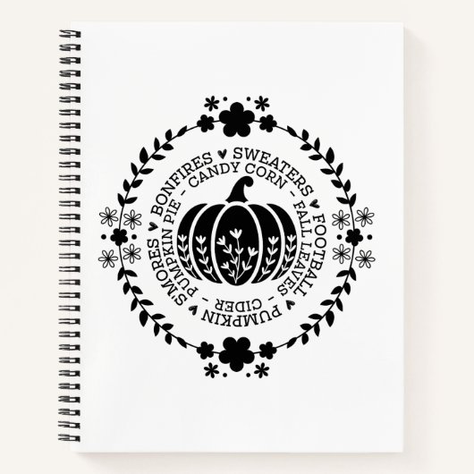 Autumn Vibes Spiral Notebook & Sketchbook ノートブック (正面)