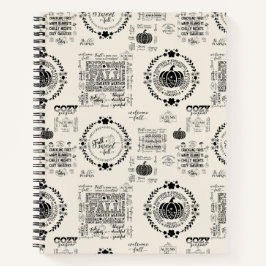 Autumn Vibes Spiral Recipe Notebook  ノートブック