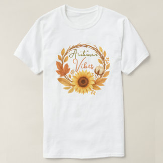 Autumn Vibes Sunflower Tシャツ