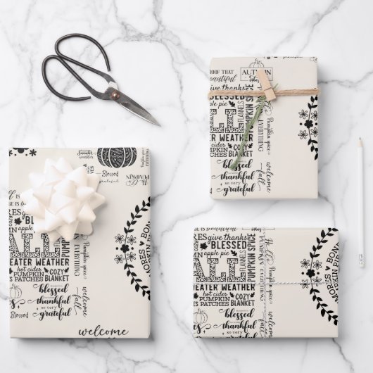 Autumn Vibes Wrapping Papers Wrapping Paper Sheets ラッピングペーパーシート (正面)