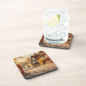 Autumn Village Scene in Golden Light コースター (右側)