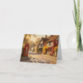Autumn Village Scene in Golden Light Greeting Card カード (正面)