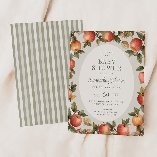 Autumn Vintage Apple Baby Shower 招待状
