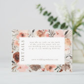Autumn Watercolor Boho Floral Wedding Info エンクロージャーカード (スタンド正面)