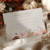 Autumn Watercolor Boho Floral Wedding RSVP