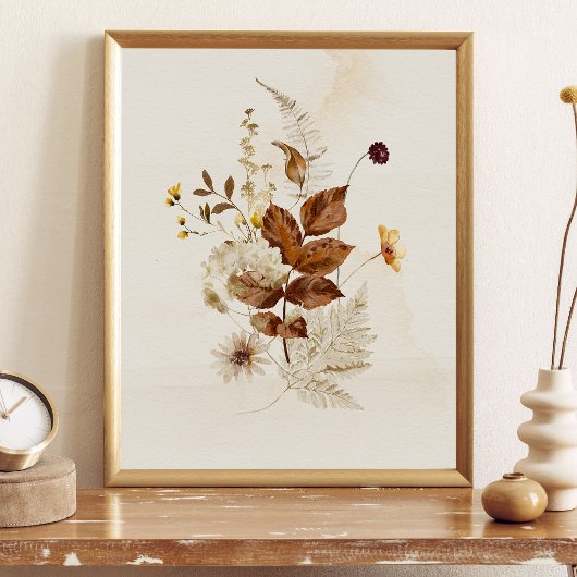 Autumn Watercolor Floral ポスター