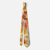 Autumn Watercolor Floral Pattern Chic Wedding ネクタイ (裏面)