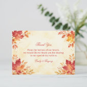 Autumn Watercolor Leaves Appreciation サンキューカード (スタンド正面)