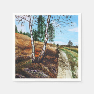 Autumn watercolor painting スタンダードカクテルナプキン