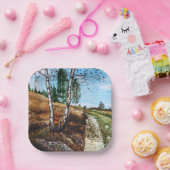 Autumn watercolor painting ペーパープレート (パーティー)