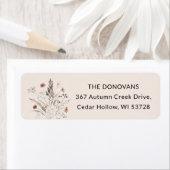 Autumn Watercolor Wildflower Return Address Labels ラベル (インサイチュ)