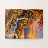 Autumn Watermill Sunset Jigsaw Puzzle ジグソーパズル (横)